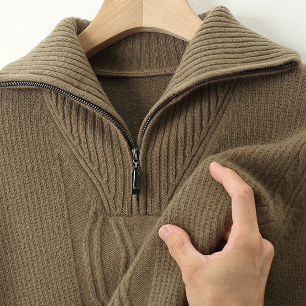 Taranto Merino Wool Zip Sweater