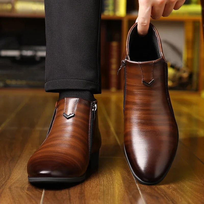 Beckett Leather Boots With Zipper