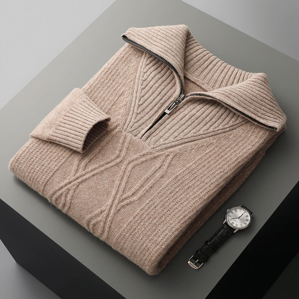 Taranto Merino Wool Zip Sweater