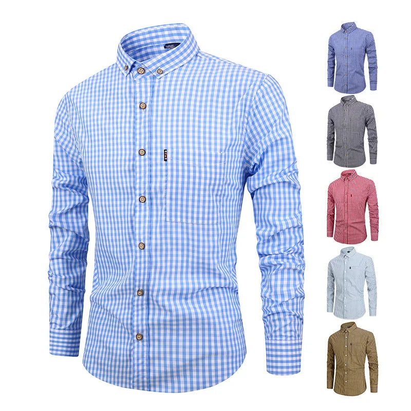 Elegant Plaid Cotton Shirt